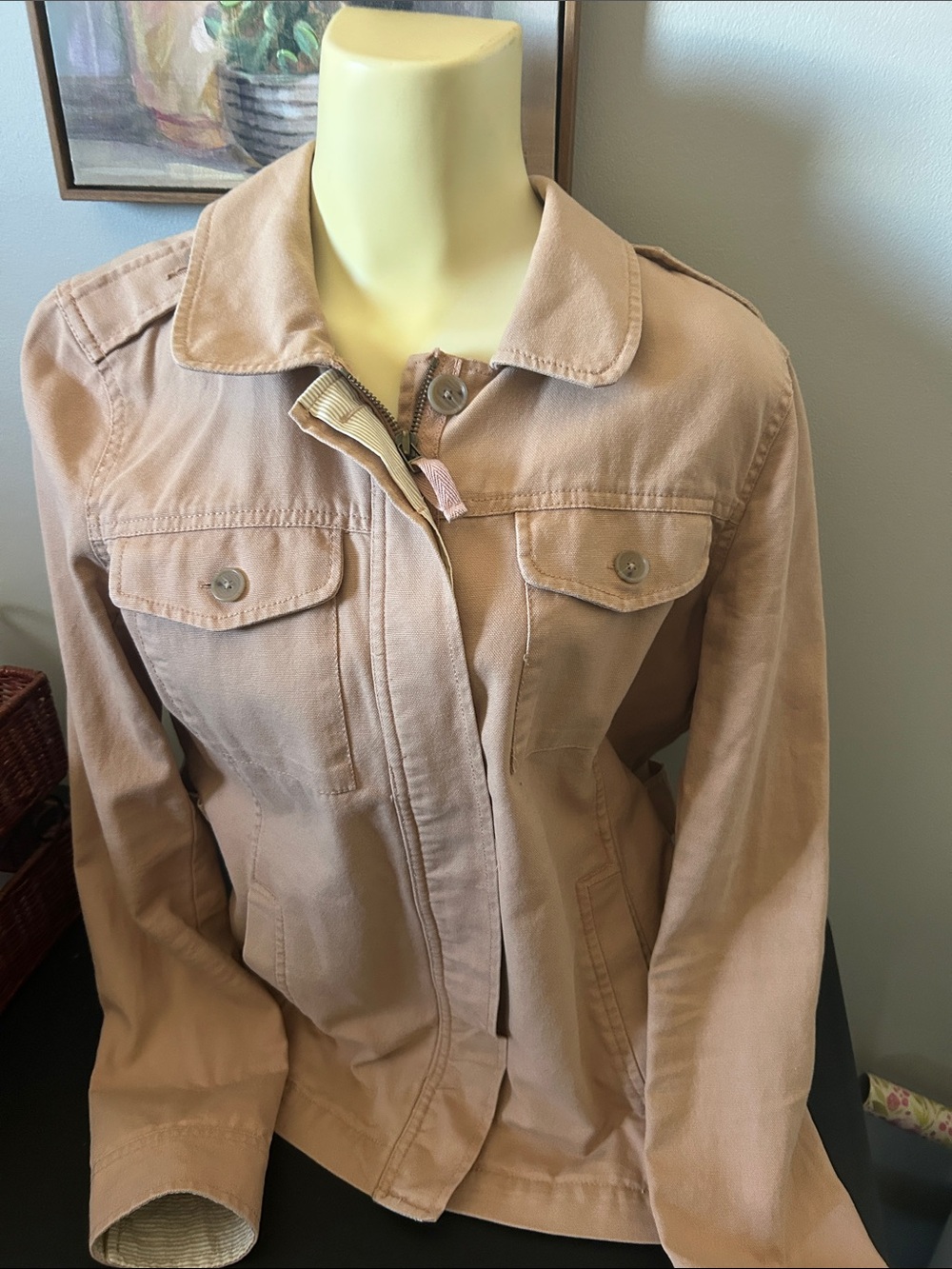 LOFT Women’s Utility Jacket in Light Beige-Taupe